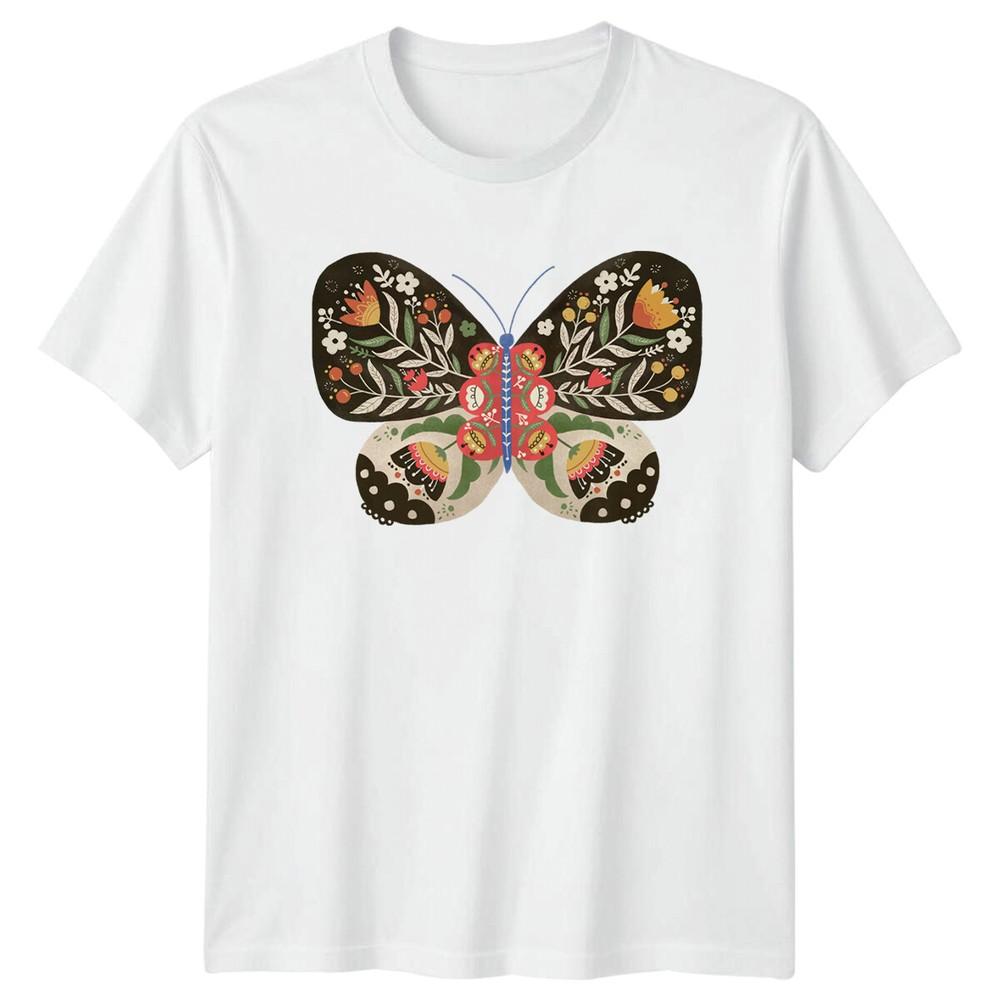 Floral Butterfly Nature Lover Graphic Art Adult TShirt S