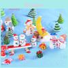 Lovely Resin Christmas Couple Snowman Figures Excellent For Diy Micro Landscape