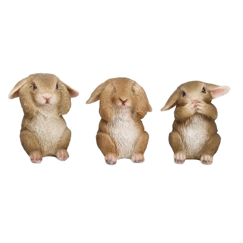 

ABUL-Easter Bunny Garden Decoration - Cute Bunny Resin Craft For Outdoor & Indoor, Tabletop Easter Decor