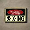 Metal Wall Art Bigfoot Warning Sign for Kitchen Bar Decor