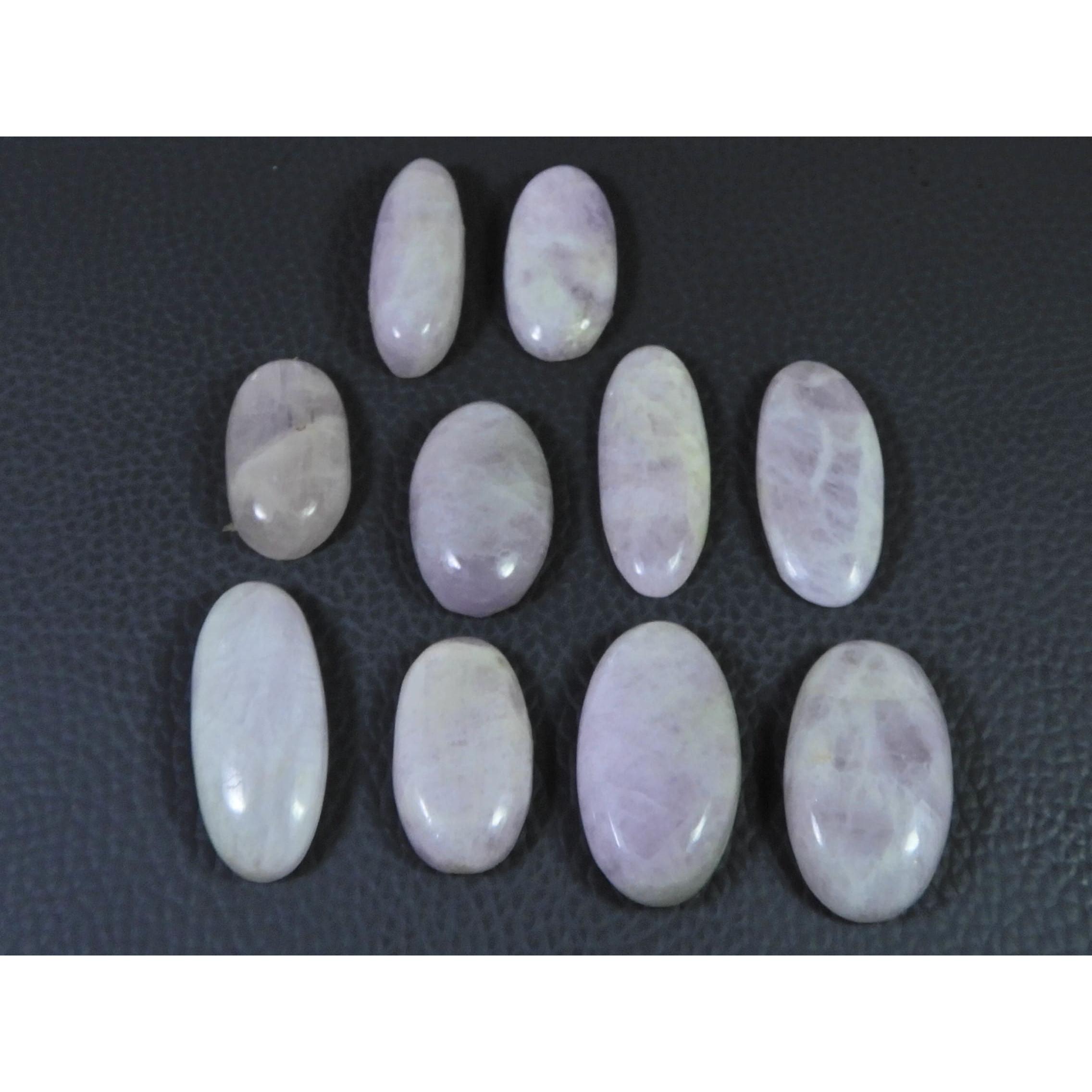 234Cts. Natural Pink Kunzite Oval Cabochon Loose Gemstone 10Pcs Lot 23-27MM C-1177