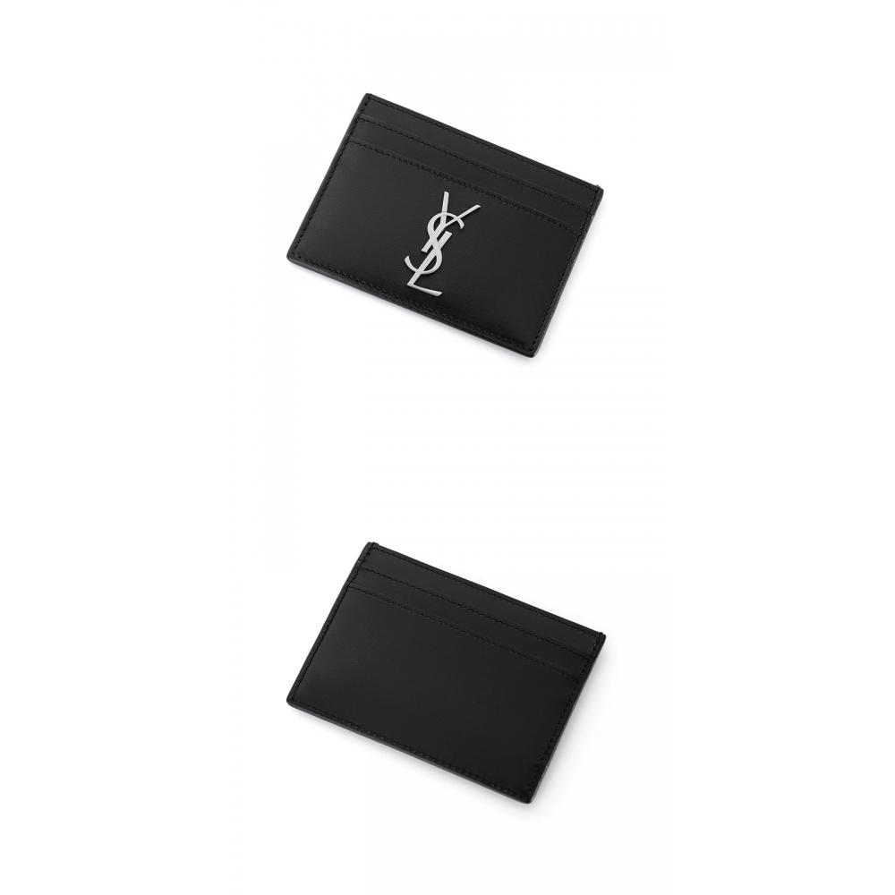 Saint Laurent 485631 0sx0e 1000 Cassandra Monogram Silver Card Holder