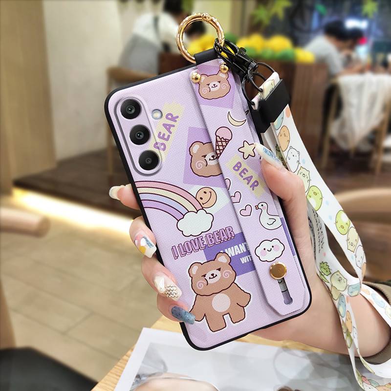 Wristband Cartoon Phone Case For Samsung Galaxy A16 5G/SM-166P/E Dirt-resistant Anti-knock Fashion Design Back Cover