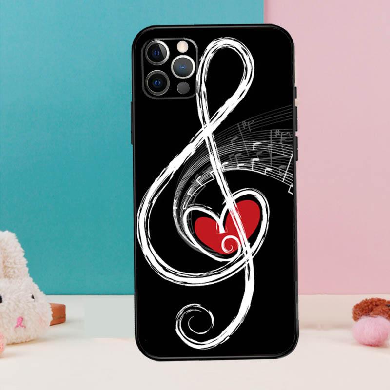 Musiknot Symbol Piano Telefonfodral För iPhone 17 Air 16 15 14 12 11 13 Pro Max 12 13 mini 15 16 Plus 16e Fodral Coque