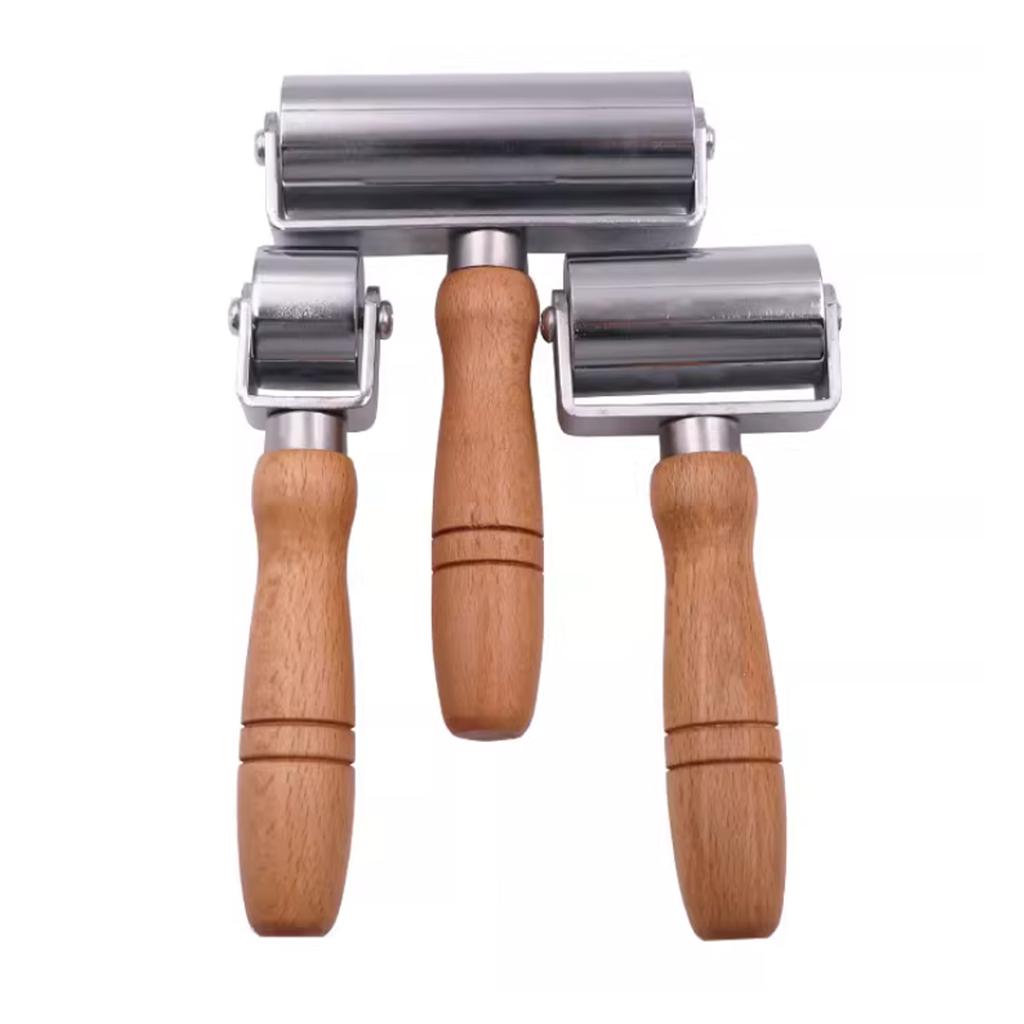 25/60/100mm Press Edge Roller, Leather Craft Glue Laminating Tool Leather Edge Creaser Smoother Steel Iron Roller