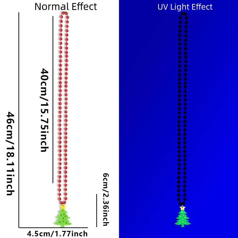 Christmas Decorative Glow Necklace Christmas Fluorescent Necklace Party Christmas Tree Elk Bead Necklace Decoration Pendant