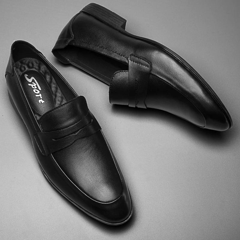 Italy Luxury Brand Fashion Men Casual Shoes Loafer Men Genuine Leather Slip-on Formal Shoes for Men Man Shoes