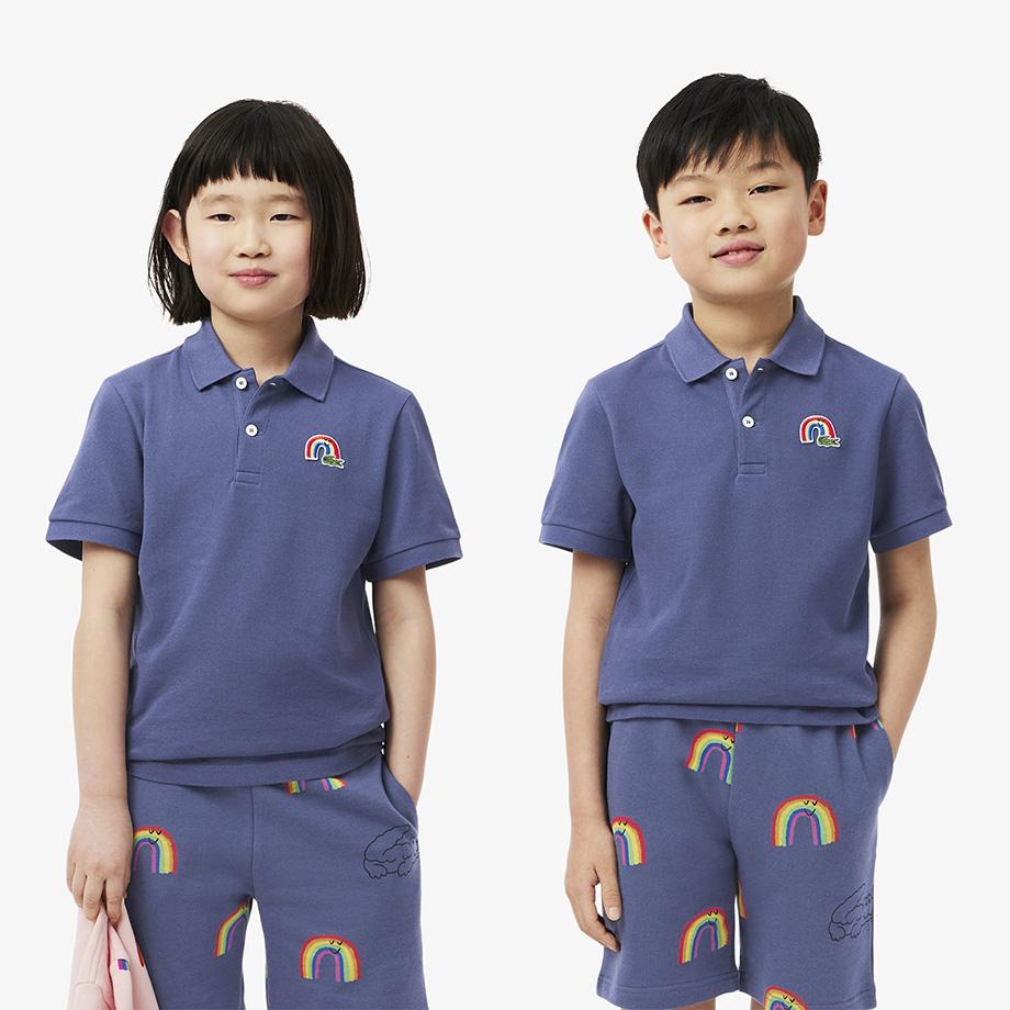 [lacoste] Boys  Kids Rainbow Embroidered Short-Sleeve Polo PJ8425-55GI1M 06A