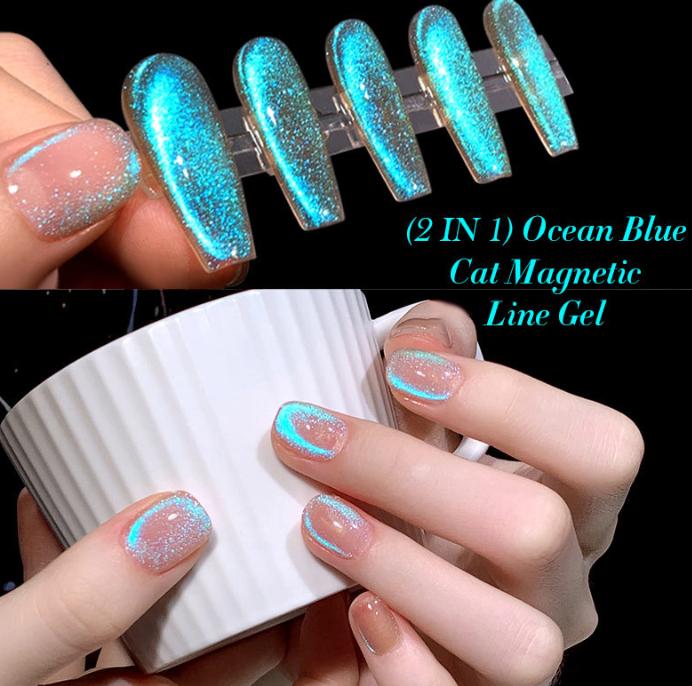 5ML Funkelnde Cat Eye Nagelgel Kunst Glitter Shinny Effekt UV Gel Polnisch Schimmer Staub DIY Nägel Dekor