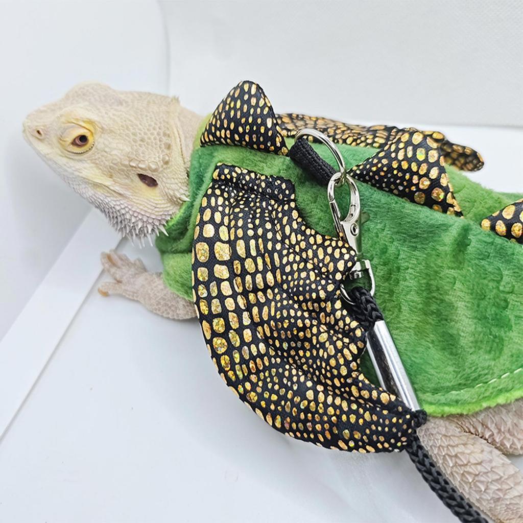BeardedDragon Harness with Leash Warm Costume Chest Harness for Lizards Reptiles Clothes Outdoor Activity Training Suit