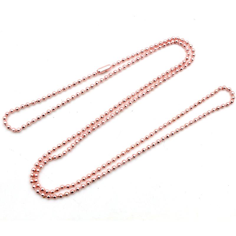 5pcs 1.5 2.0 2.4mm Length 65cm Gold Bronze Silver Colors Plated Ball Beads Chain Necklace Bead Connector For Charms Base Tray