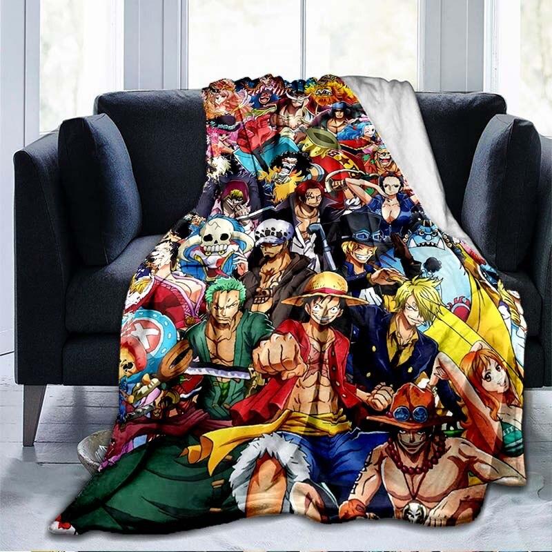 Anime One Piece 3D Printed Flannel Blanket Couch Quilt Cover Travel Child Bedding Plush Throw Flannel Blanket