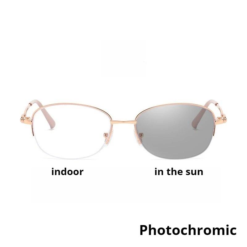 Women'S Elegant Luxury Design Half Frame Myopia Glasses New Ultra-Light Unisex Fashion Luxury Hd Anti-Blue Light Myopia Glasses