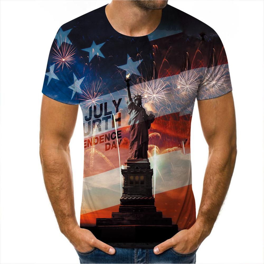 Men Summer Outfit Tee 3D Flag Money Print T Shirt Casual O Neck Short Sleeve Loose Tops Breathable Sportwear T Shirts