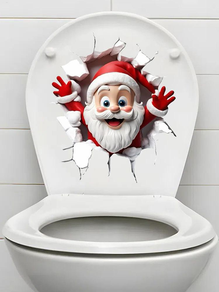 Christmas Wall Stickers Wall-Breaking Self-Adhesive Santa Claus Decor Santa Claus Wall Decal For Daily Indoor Home Room