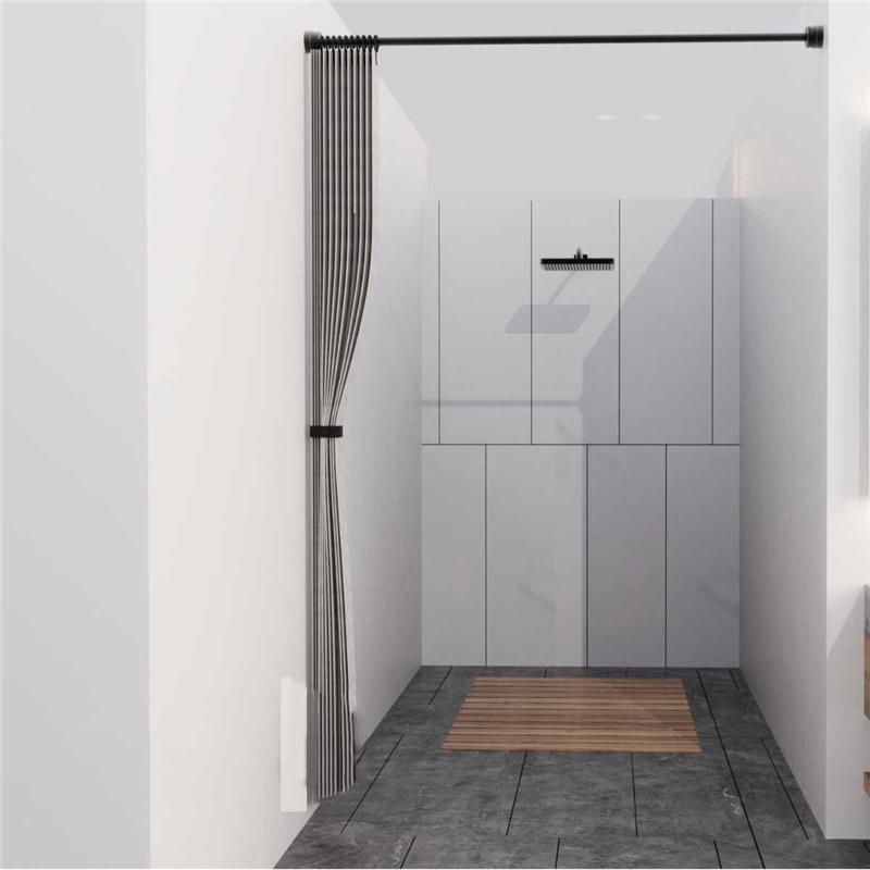 Skládací sprchový závěs se vzhledem lnu - Vodotěsná zástěna do koupelny bez otvorů pro vanu/sprchu, snadná instalace, zástěna pro soukromí