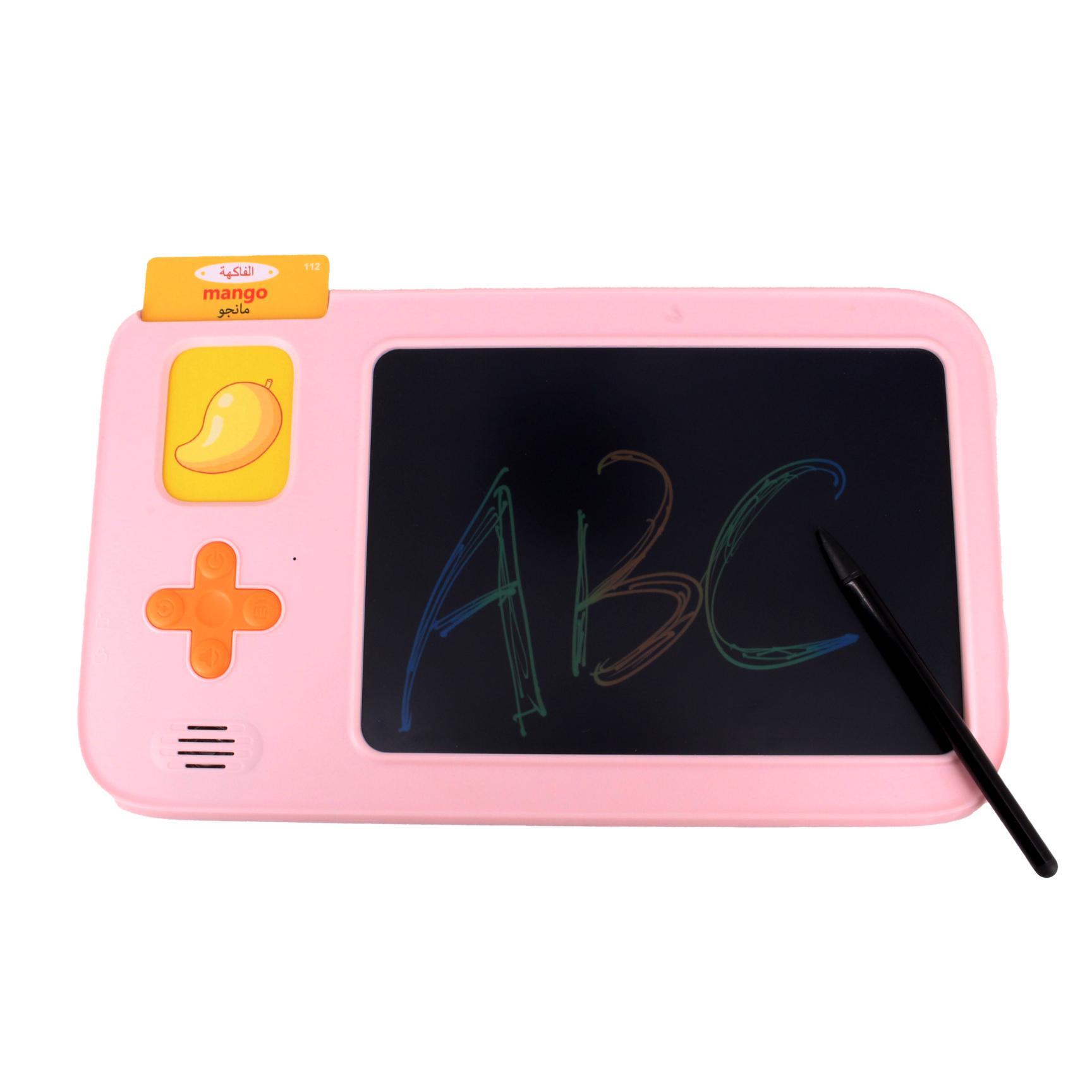 French/English Educational Flashcards Drawing Toy LCD Digital Writing Tablet Plastic Battery Powered Learning Talking Flashcards