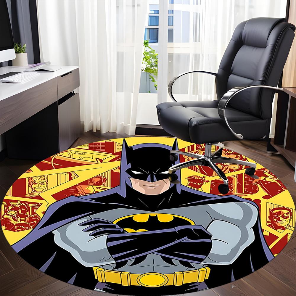 1 alfombra redonda para oficina Batman, debajo de sillas de oficina, dormitorio, sala de estar, decoración del hogar, decoración de habitación, disponible en varios tamaños
