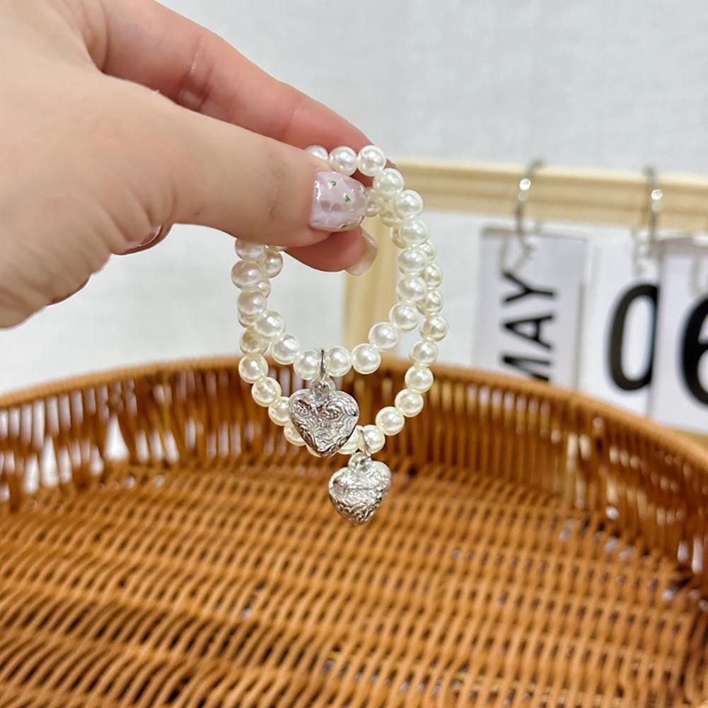 Cartoon Cute Plush Doll Necklace Love Pendant Pearl Chain Delicate Decoration Accessory For 13cm Master Dog Plush Doll