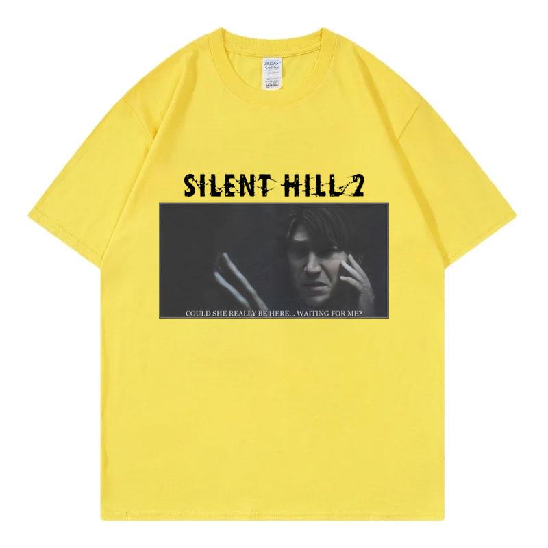 Horror Game Silent Hill 2 Print T Shirt Mens Womens Fashion Vintage Short Sleeve Tshirt Summer 100 Cotton Oversized Tshirts