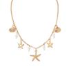 Holiday beach style starfish pendant shell imitation pearl tassel beach element alloy women's necklace