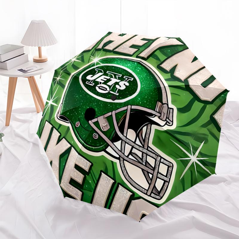 Printed New York Jets logo Folding Umbrella,Outdoor,Leisure,And Travel Umbrella,Durable Umbrella Fabric,Birthday And Holiday Gift