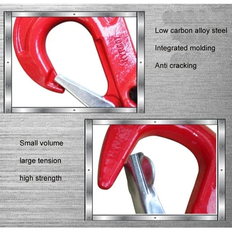 High Strength Crane Lifting 80 Level Goat-horn Shape Clasp With Lock,Australian Style Grab Hook Bearing Weight 1-5 Ton