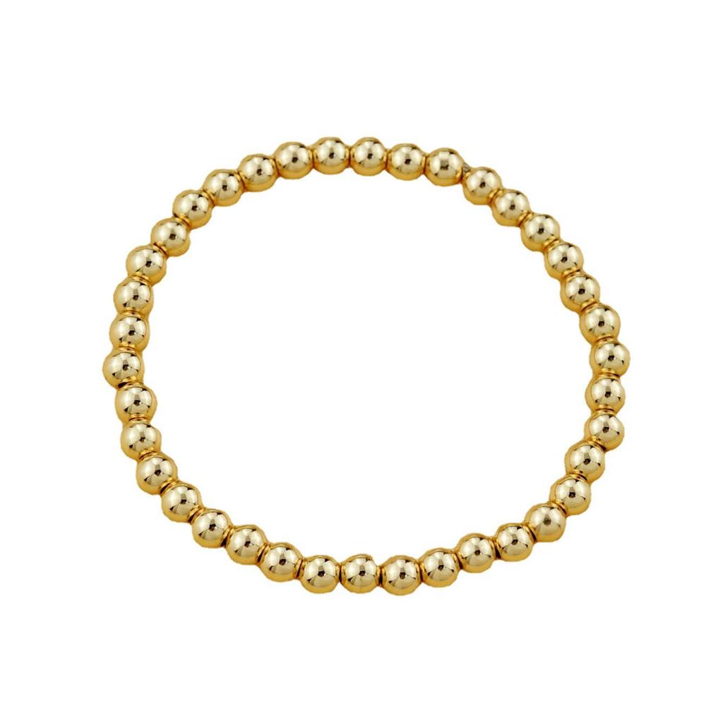 Gold Three-Piece Beaded Copper Bracelet Set for Students