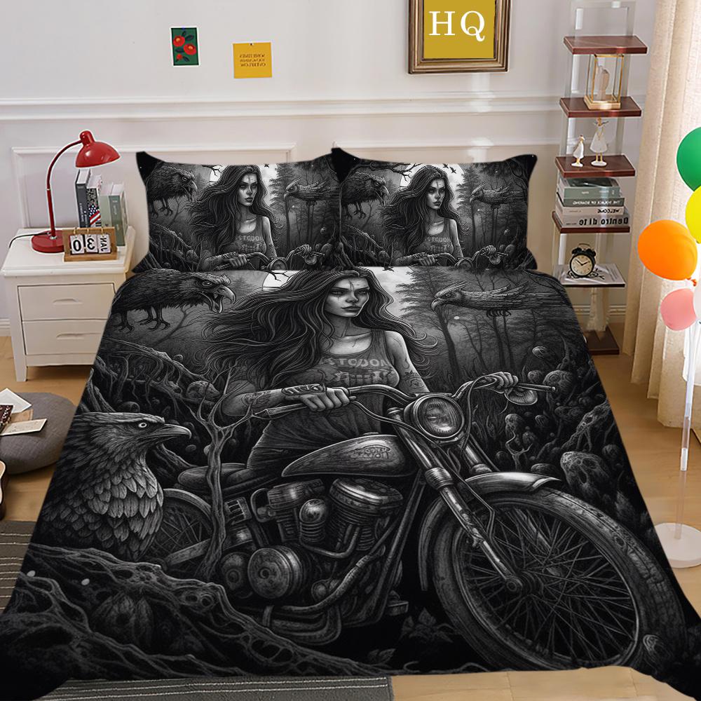 3D Beauty Skull Druck Bettwäsche Twin Size Polyester Tagesdecken Teen Design Mode Heimtextilien