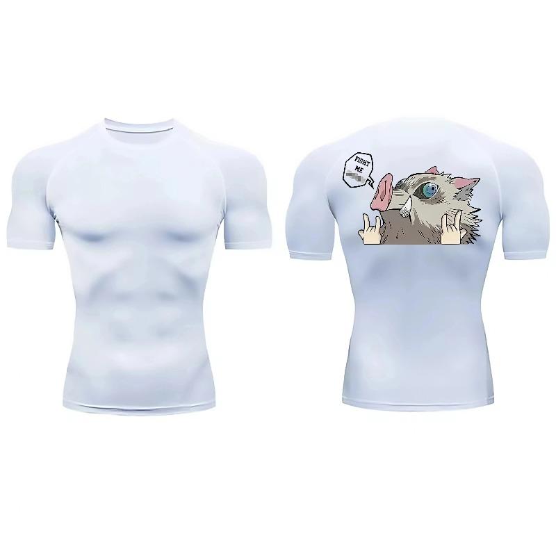 Men's Compression Shirt Sweat-Resistant Short Sleeve Quick Dry Gym Workout Stretchy Quick-Drying Moisture-Wicking Sweat Absorbing Tight Fit Top