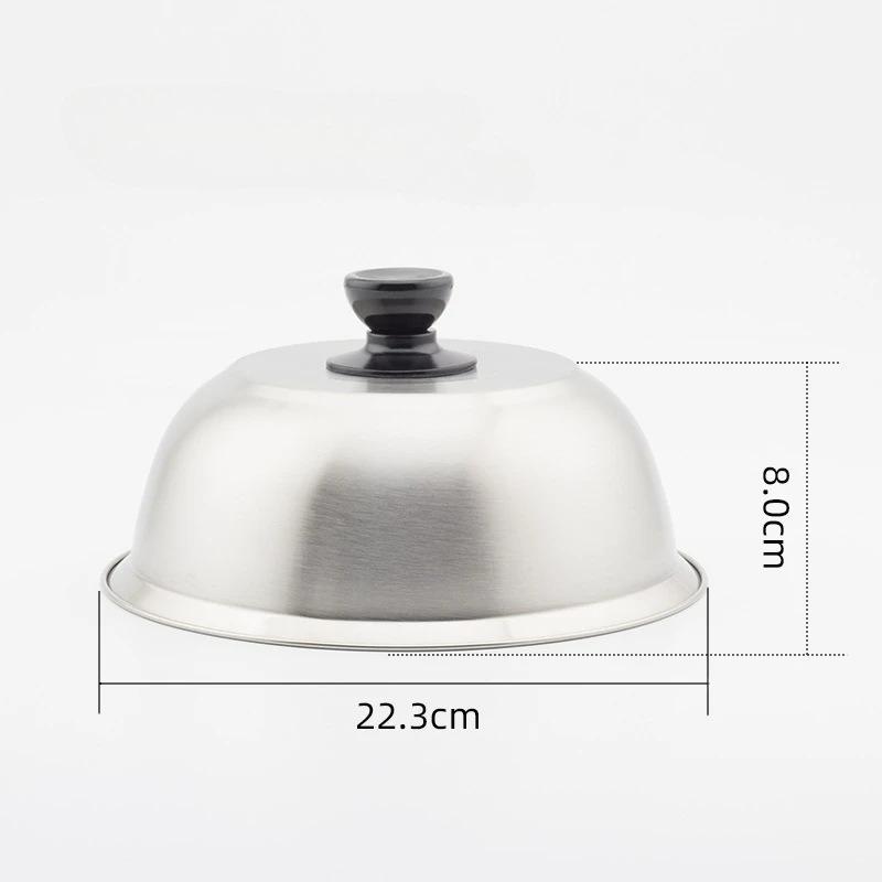 Stainless Steel Round Pot Lid Cover for Cheese Melting Dome Frying Pan Barbecue Burgers Sandwiches Steak Cookware