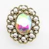 5 stuks 21 * 26 mm Ovale Parel Glas Legering Decoratieve Knoppen Haaraccessoires Kleding Diy Accessoires