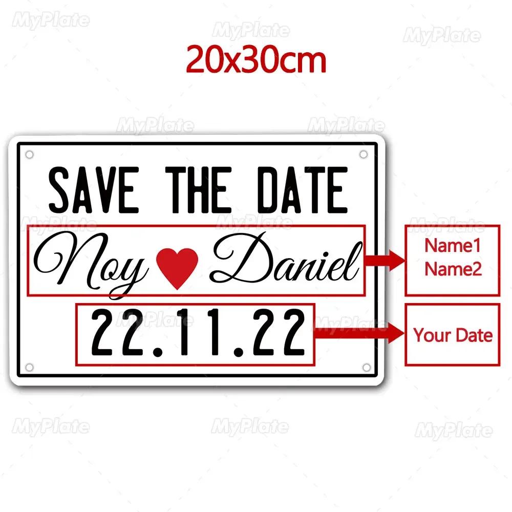 

Tin Sign Wedding Save The Date Custom Metal Plaque Wall Art Home Decor Gift for Couple 20x30cm
