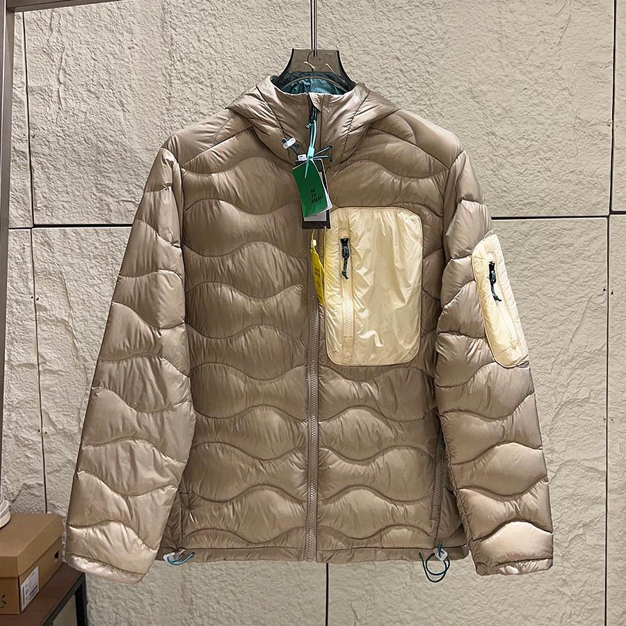 

Унисекс пуховик в горном стиле: Теплое, с капюшоном, Color-Block пальто для осени/зимы, 85% наполнитель из белого утиного пуха. XL