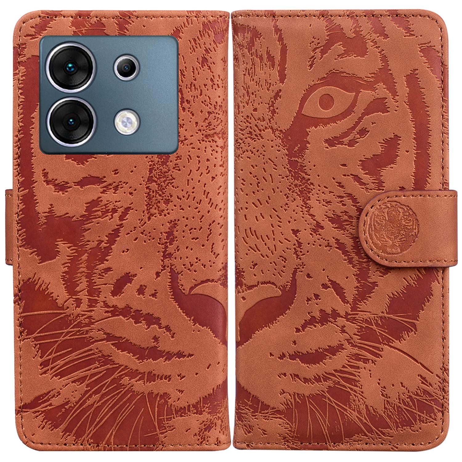 

Для Infinix Zero 30 5G Магнитный чехол-подставка для телефона с рисунком тигра D