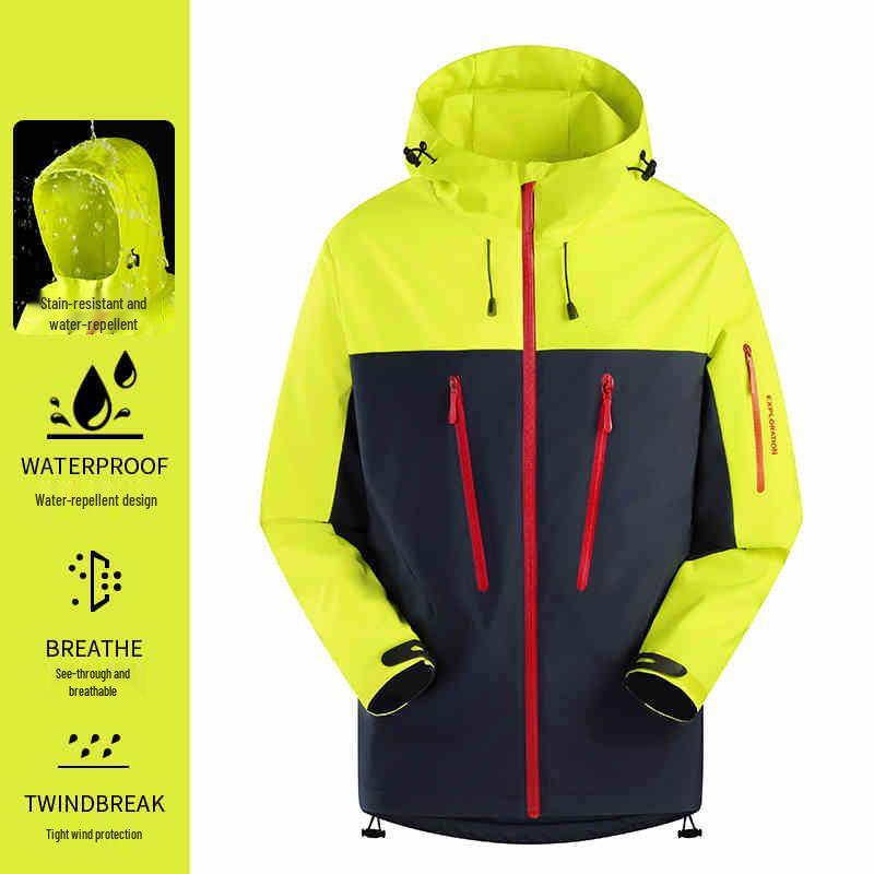 Big Brand Blue Assault Jacket 2025: Windproof, Waterproof, Stylish for Men & Women, Ideal for Spring & Autumn Mountaineering.