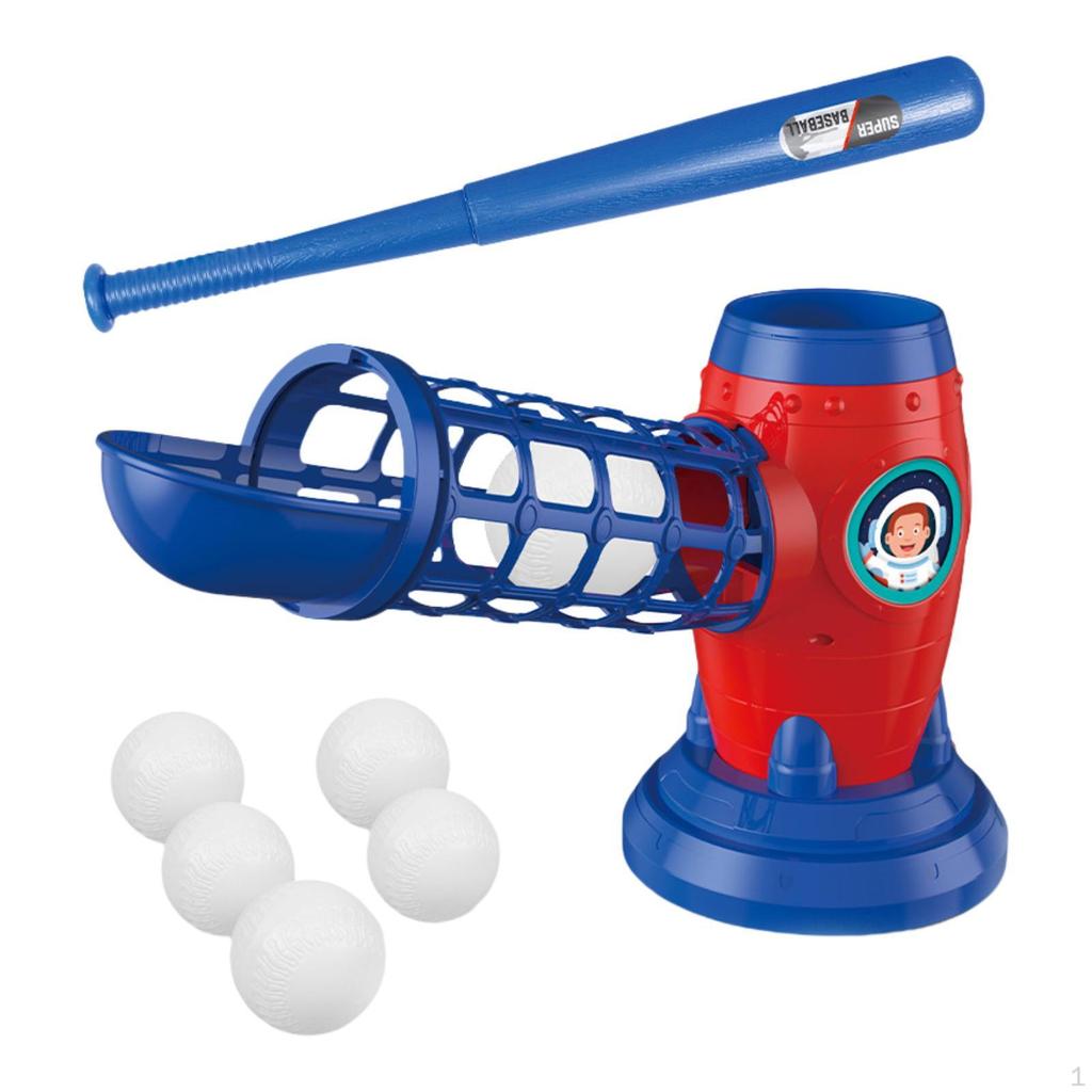 Baseball-Wurfgerät mit fünf Bällen für Spaß im Garten