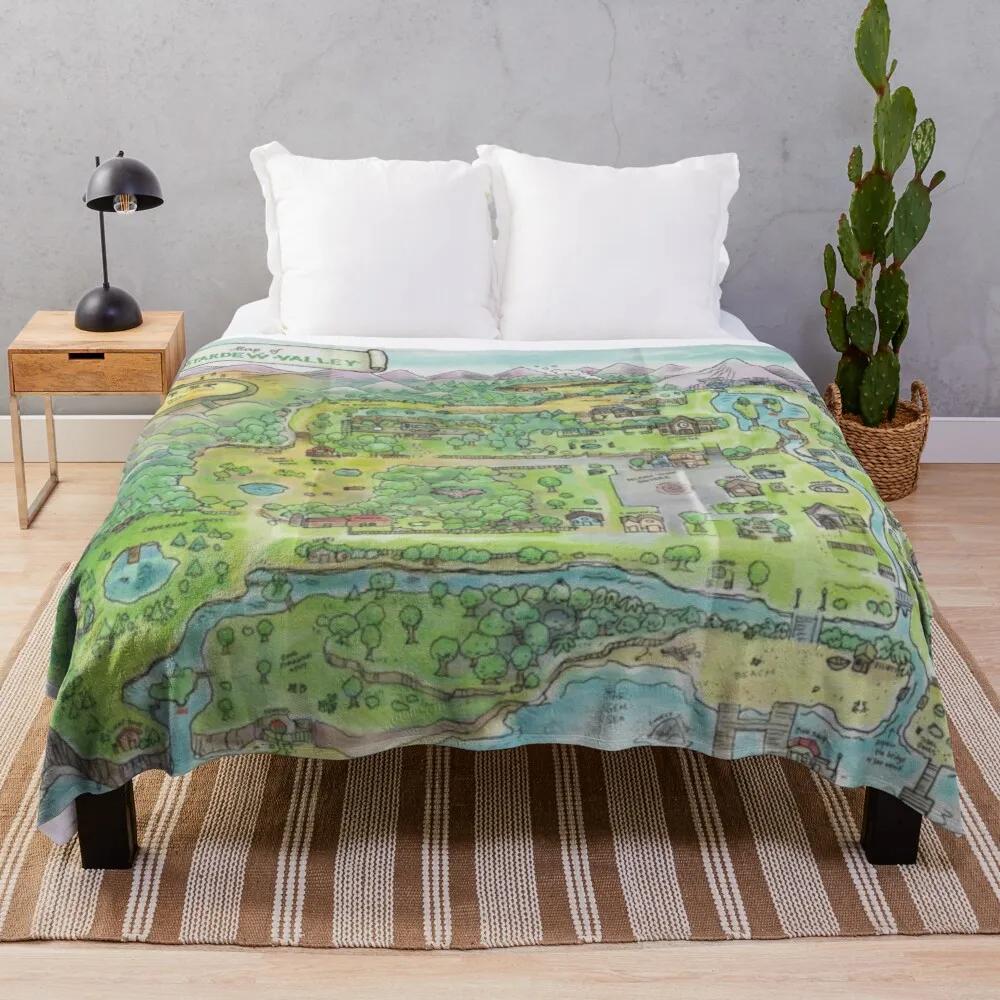 Stardew Valley Karte Kuscheldecke, Anime Ultra Weich Plüsch Leichtgewicht Flanell Fleece Decken für Bett Sofa Wohnzimmer Schlafzimmer 75cmx90cm