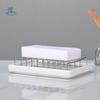 Fashion Multi-function Ceramic Soap Dish Ceramic Stainless Steel Drain Soap Box Durable Anti-corrosion Drain Holder Baby Bottle