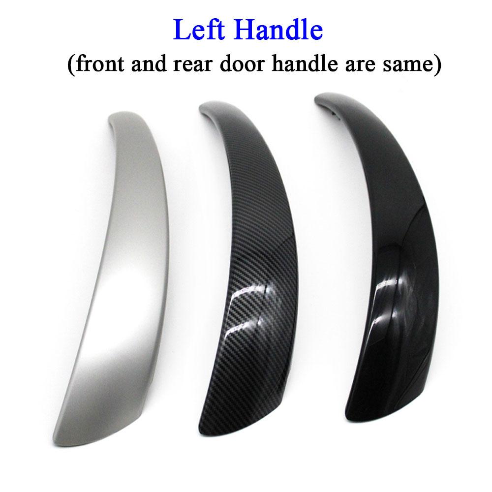 Car Interior Door Black Silver Carbon Left Right Pull Handle Cover Trim Replacement For BMW 1 Series E81 E82 E87 E88