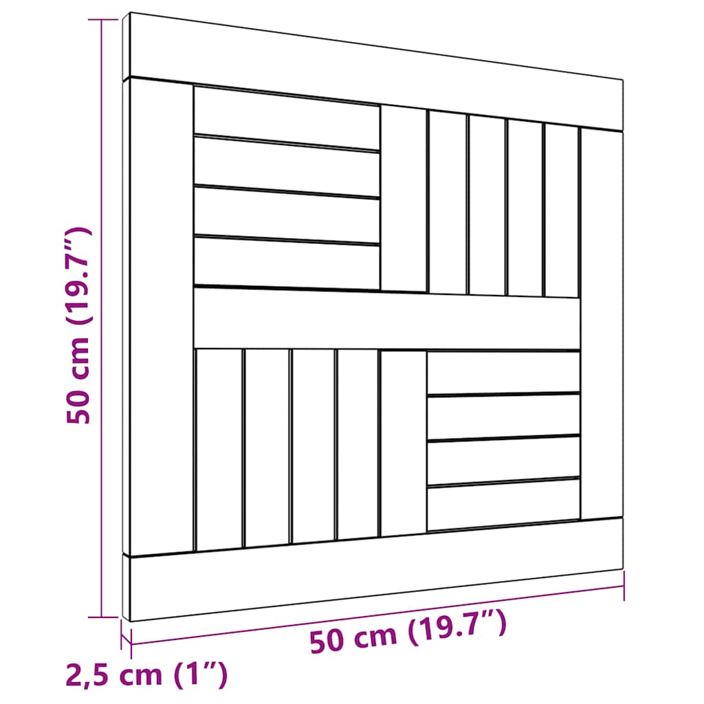 Table Top Square 50x50x2.5 cm Solid Wood Teak