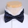 Ogier Bow Polka Dot Made In and Navy Blue Tie, 100% Silk, Pattern, Japan, Formal, Weddings, Receptions, After-Parties, Parties, Casual,