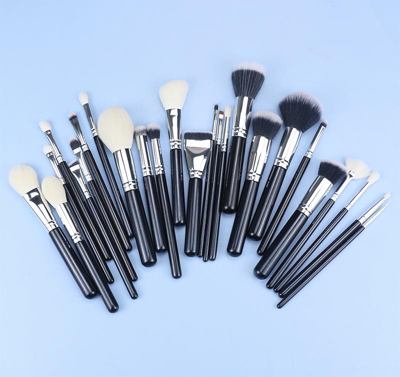 Luxury 25-Piece Professional Makeup Brush Set with Animal Hair for Makeup Artists