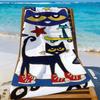 cute P-Pete Cat A cat who loves music Towel Quick Drying Beach Towels Are Suitable For Swimming Pools Camping Yoga And The Gym