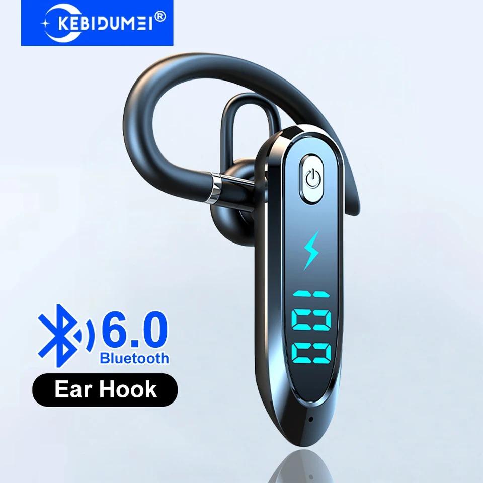 P12 Bluetooth 6.0 Earphone LED Display Wireless Headphone Sports Headset with Noise Reduction and Digital Display Cancellation Earbud for Smart Phones