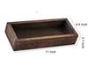Rectangular Burnt Paulownia Wood Tray: Solid Wood Japanese-Style Tea Set Tableware