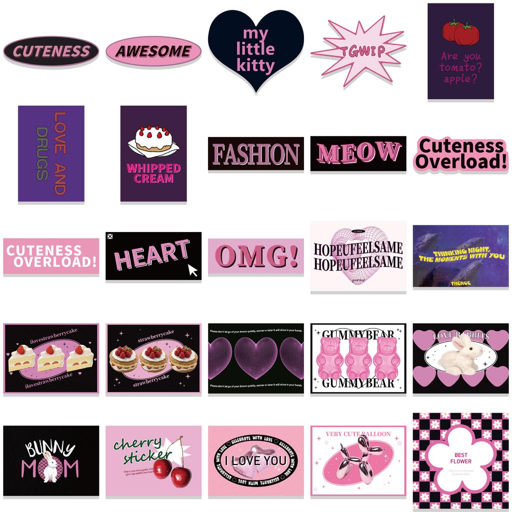 50 Cartoon Color Ins Style Combination Graffiti Stickers Decorative Suitcase Water Cup Guitar Waterproof DIY