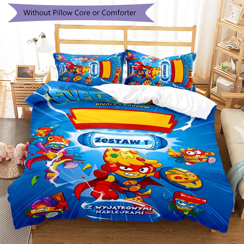 3pcs Superthings2 pattern bedding set duvet cover set includes duvet cover &pillowcases, perfect all season bedroom decoration & gift