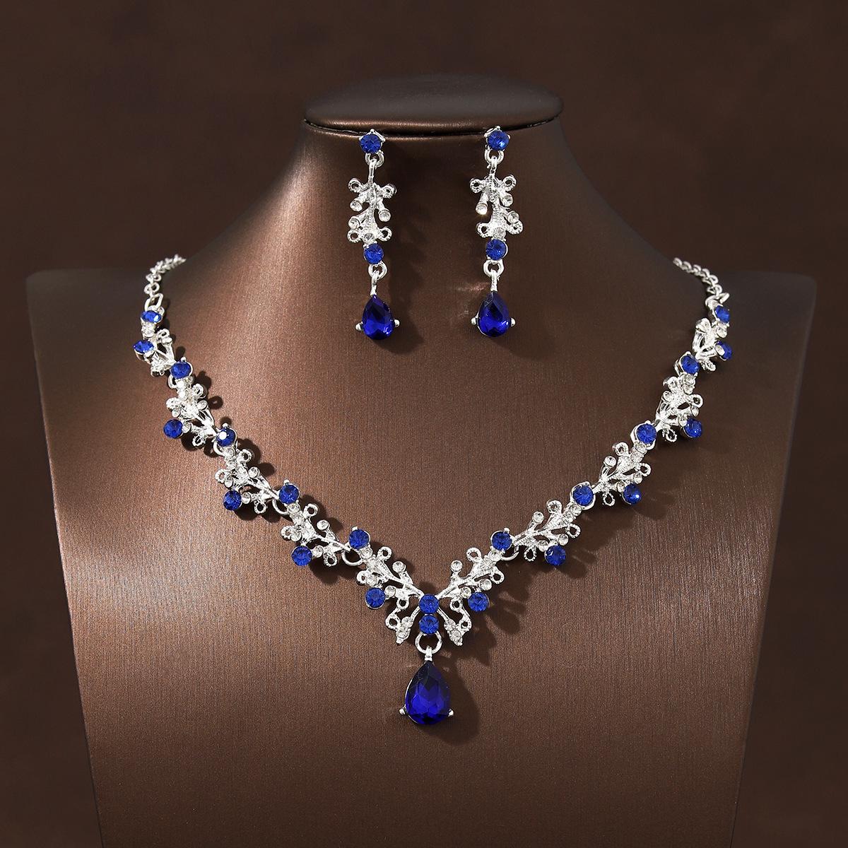 

Винтажный черный сверкающий свадебный набор ожерелья и серег для свадеб и вечеринок