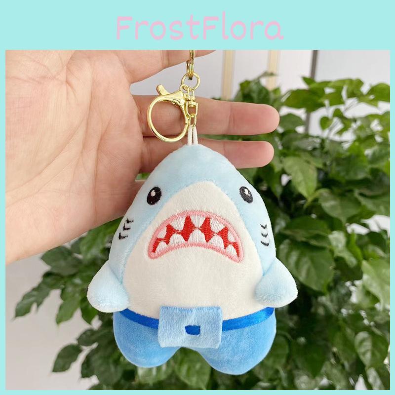 Adorable Plush Shark Keychain Doll Cute Stuffed Animal Pendant For Bags And Keys
